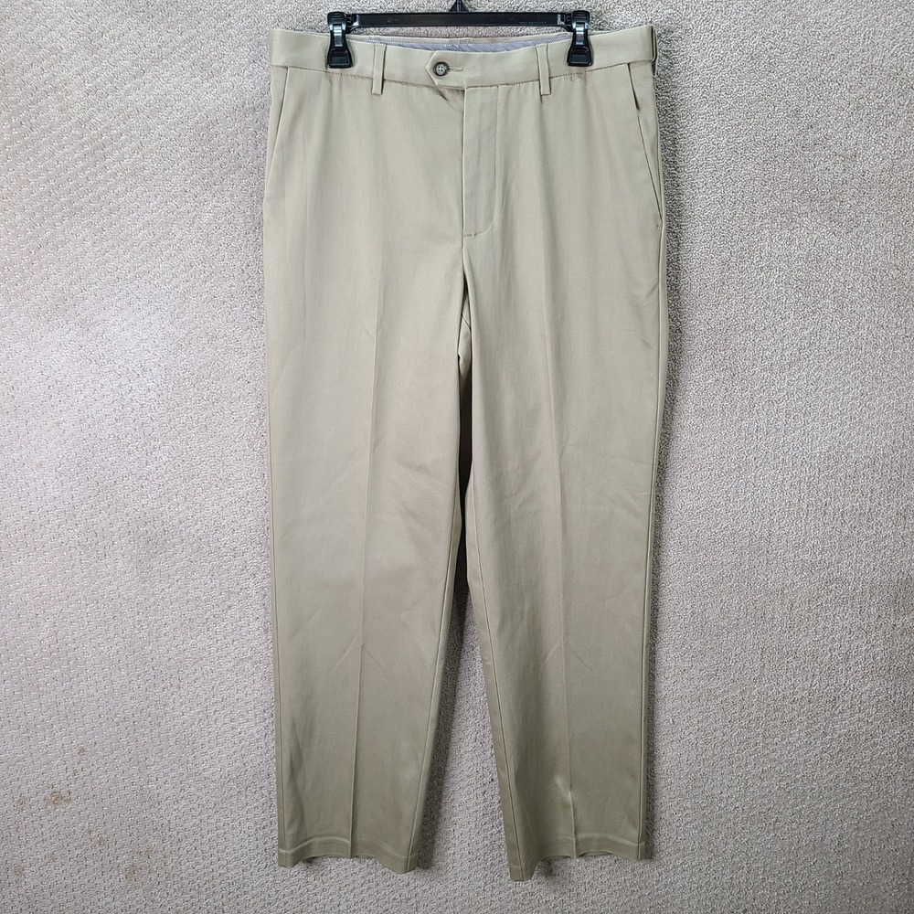 Croft & Barrow Pants Mens 32x32 Khaki Classic Fit Chino Cotton Blend Casual